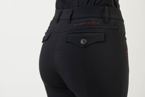 Ladies breeches | lady breeches | equestrian | riding breeches | clothing | alcantara grip | model AUDREY | Makebe | made in Italy | comfort of movement | grip | technical materials | black |