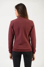Load image into Gallery viewer, Technical Sweater | model GAIA | lady sweater | riding sweater | leisure time | sweater | clothing | equestrian | Makebe | elegance | comfort | comfort of movement | Made in Italy | riding | lady jacket | jacket | bordeaux |