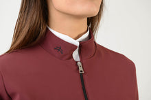 Load image into Gallery viewer, Technical Sweater | model GAIA | lady sweater | riding sweater | leisure time | sweater | clothing | equestrian | Makebe | elegance | comfort | comfort of movement | Made in Italy | riding | lady jacket | jacket | bordeaux |