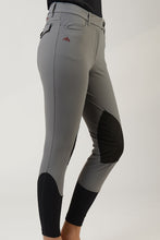 Load image into Gallery viewer, Ladies breeches | lady breeches | equestrian | riding breeches | clothing | alcantara grip | model AUDREY | Makebe | made in Italy | comfort of movement | grip | technical materials | grey |