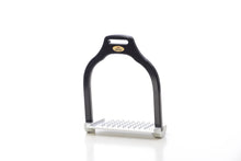 Load image into Gallery viewer, Jump stirrup | wave shape | Makebe | Technical | equestrian | riding | aluminum | inclined bench | easy to clean | innovative grip | Made in Italy | many colors | comfortable | comfort | anodic oxidation | black