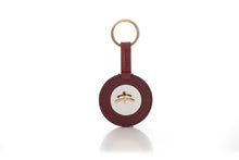 Load image into Gallery viewer, Round Key Ring | leather | leather fashion | fashion accessories | leather accessories | key holder |  keychain | Made in Italy | craftsmanship | Makebe | bordeaux | white |