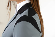 Load image into Gallery viewer, Lady horse riding jacket | model ALTEA | tech fabric | technical materials | technical fabric | riding | equestrian | Makebe | Made in Italy | clothing | jacket | riding jacket | free movememt system | comfort | comfort of movements | elastic materials | riding elastic jacket | elegance | grey |