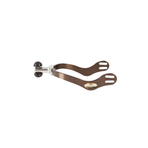 Spur with roller ball interchangeable kit | final interchangeable kit | final interchangeable | spur | technical | Makebe | equestrian | riding | horse | combinations of terminals | terminals | Lightweight | Durable | Ergonomic | chocolate | brown |