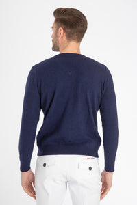 Soft cashmere sweater mod. DAVID with V neck