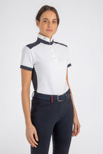 Load image into Gallery viewer, Ladies polo shirt mod. KATYA available in White-blue / Blue-white