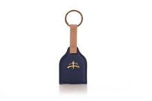 Load image into Gallery viewer, Stirrup leather Key Ring | leather | leather fashion | fashion accessories | leather accessories | key holder |  keychain | Made in Italy | craftsmanship | Makebe | blue |