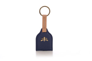 Stirrup leather Key Ring | leather | leather fashion | fashion accessories | leather accessories | key holder |  keychain | Made in Italy | craftsmanship | Makebe | blue |