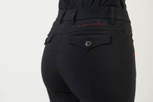 Load image into Gallery viewer, Ladies breeches | lady breeches | equestrian | riding breeches | clothing | alcantara grip | model AUDREY | Makebe | made in Italy | comfort of movement | grip | technical materials | black |