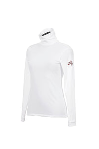 KATHERINE |  ladies shirt short sleeve |  breathable stretch | short sleeves shirt | short sleeves riding shirt | lady shirt | lady riding shirt | riding shirt | ladies riding shirt | lady riding polo shirt | comfort of movement | Makebe | clothing | equestrian | riding | technical material | made in Italy | elegance | white |