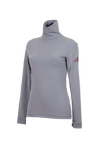 Load image into Gallery viewer, KATHERINE |  ladies shirt short sleeve |  breathable stretch | short sleeves shirt | short sleeves riding shirt | lady shirt | lady riding shirt | riding shirt | ladies riding shirt | lady riding polo shirt | comfort of movement | Makebe | clothing | equestrian | riding | technical material | made in Italy | elegance | grey |