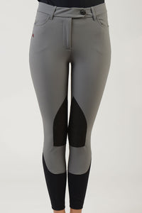 Ladies breeches | lady breeches | equestrian | riding breeches | clothing | alcantara grip | model AUDREY | Makebe | made in Italy | comfort of movement | grip | technical materials | grey |