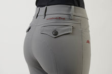 Load image into Gallery viewer, Ladies breeches | lady breeches | equestrian | riding breeches | clothing | alcantara grip | model AUDREY | Makebe | made in Italy | comfort of movement | grip | technical materials | grey |