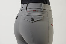 Laden Sie das Bild in den Galerie-Viewer, Ladies breeches | lady breeches | equestrian | riding breeches | clothing | alcantara grip | model AUDREY | Makebe | made in Italy | comfort of movement | grip | technical materials | grey |