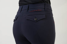 Load image into Gallery viewer, Ladies breeches | lady breeches | equestrian | riding breeches | clothing | grip | model ANNA| Makebe | made in Italy | comfort of movement | gel grip | technical materials | blue |