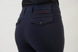 Ladies breeches | lady breeches | equestrian | riding breeches | clothing | grip | model ANNA| Makebe | made in Italy | comfort of movement | gel grip | technical materials | blue |