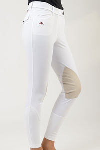 Ladies breeches | lady breeches | equestrian | riding breeches | clothing | alcantara grip | model AUDREY | Makebe | made in Italy | comfort of movement | grip | technical materials | white |