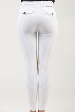 Load image into Gallery viewer, Ladies breeches | lady breeches | equestrian | riding breeches | clothing | alcantara grip | model AUDREY | Makebe | made in Italy | comfort of movement | grip | technical materials | white |