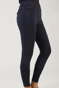 Ladies breeches | lady breeches | equestrian | riding breeches | clothing | alcantara grip | model AUDREY | Makebe | made in Italy | comfort of movement | grip | technical materials | blue |