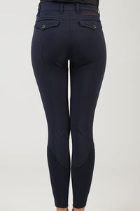 Ladies breeches | lady breeches | equestrian | riding breeches | clothing | alcantara grip | model AUDREY | Makebe | made in Italy | comfort of movement | grip | technical materials | blue |