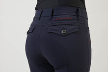 Load image into Gallery viewer, Ladies breeches | lady breeches | equestrian | riding breeches | clothing | alcantara grip | model AUDREY | Makebe | made in Italy | comfort of movement | grip | technical materials | blue |