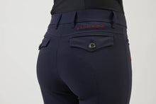 Laden Sie das Bild in den Galerie-Viewer, Ladies breeches | lady breeches | equestrian | riding breeches | clothing | alcantara grip | model AUDREY | Makebe | made in Italy | comfort of movement | grip | technical materials | blue |
