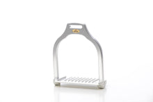 Load image into Gallery viewer, Jump stirrup | wave shape | Makebe | Technical | equestrian | riding | aluminum | inclined bench | easy to clean | innovative grip | Made in Italy | many colors | comfortable | comfort | anodic oxidation | silver