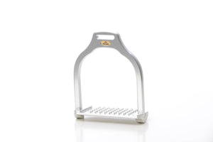 Jump stirrup | wave shape | Makebe | Technical | equestrian | riding | aluminum | inclined bench | easy to clean | innovative grip | Made in Italy | many colors | comfortable | comfort | anodic oxidation | silver