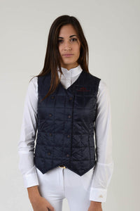 Ladies jacket | lady jacket | Body Warmer | model LADYBIRD | Makebe | clothing | equestrian | leisure time | sleeveless | padded | Made in Italy | blue