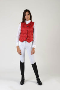 Ladies jacket | lady jacket | Body Warmer | model LADYBIRD | Makebe | clothing | equestrian | leisure time | sleeveless | padded | Made in Italy | red