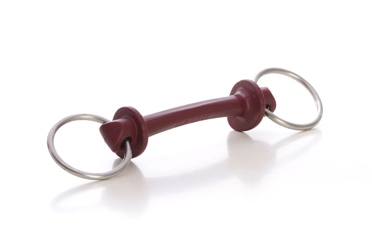 Loose Ring Bit | Thermoplastic elastomer | different hardnesses | soft hardness | soft | Limobit | Makebe | bit | horse accessories | riding accessories | riding | horse mouth | sensitive horses | horse mouth illnesses | prevent pinching | no air ingestion | foods and drugs approved | no pain | comfort | solid aluminum | solid CNC aluminum | swedish stainless steel | stainless steel | resistance | resistant | no breaking | silver |