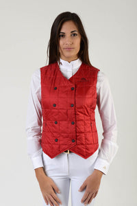 Ladies jacket | lady jacket | Body Warmer | model LADYBIRD | Makebe | clothing | equestrian | leisure time | sleeveless | padded | Made in Italy | red