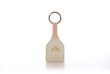 Load image into Gallery viewer, Stirrup leather Key Ring | leather | leather fashion | fashion accessories | leather accessories | key holder |  keychain | Made in Italy | craftsmanship | Makebe | white | pearl | milk |