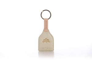 Stirrup leather Key Ring | leather | leather fashion | fashion accessories | leather accessories | key holder |  keychain | Made in Italy | craftsmanship | Makebe | white | pearl | milk |