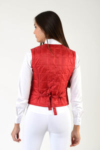 Ladies jacket | lady jacket | Body Warmer | model LADYBIRD | Makebe | clothing | equestrian | leisure time | sleeveless | padded | Made in Italy | red