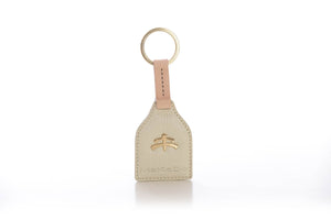 Stirrup leather Key Ring | leather | leather fashion | fashion accessories | leather accessories | key holder |  keychain | Made in Italy | craftsmanship | Makebe | white | pearl | milk |