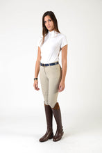 Load image into Gallery viewer, Ladies polo shirt | lady polo shirt | cotton | polo shirt | shirt | model CAROLINE | riding polo | lady polo | lady riding shirt | riding shirt | ladies riding shirt | comfort of movement | Makebe | clothing | equestrian | riding | technical material | made in Italy | elegance | white |