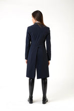 Load image into Gallery viewer, Ladies Frac | alcantara tips | alcantara flaps | blue frac | riding | dressage | Makebe | clothing | equestrian | Made in Italy | comfort | elegance | colors | model DEHA | free movement |