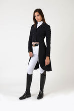 Load image into Gallery viewer, Ladies Frac | alcantara tips | alcantara flaps | black frac | riding | dressage | Makebe | clothing | equestrian | Made in Italy | comfort | elegance | colors | model DEHA | free movement |