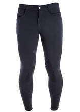 Load image into Gallery viewer, Men riding breeches | alcantara grip | model COSIMO | equestrian | riding breeches | clothing | Makebe | made in Italy | comfort of movement | grip | technical materials | blue |