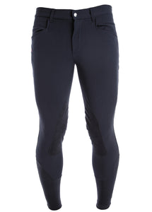 Men riding breeches | alcantara grip | model COSIMO | equestrian | riding breeches | clothing | Makebe | made in Italy | comfort of movement | grip | technical materials | blue |