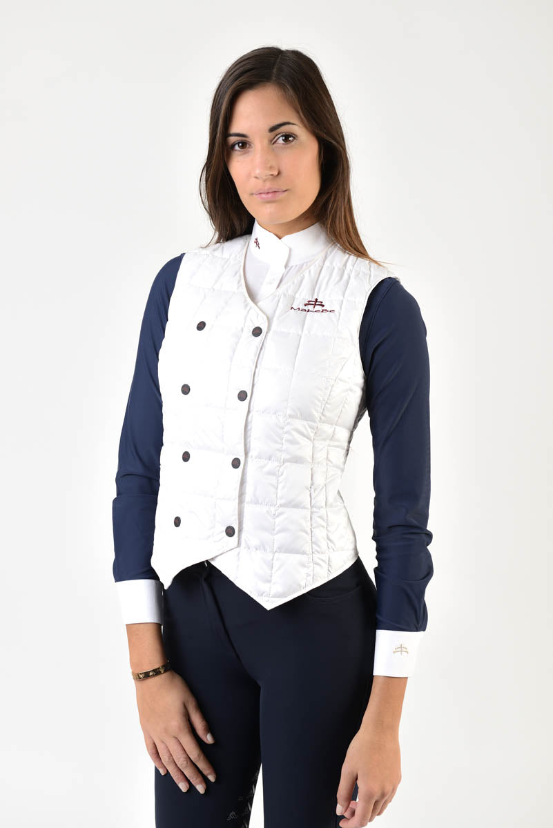 Ladies jacket | lady jacket | Body Warmer | model LADYBIRD | Makebe | clothing | equestrian | leisure time | sleeveless | padded | Made in Italy | white