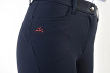 Load image into Gallery viewer, Ladies breeches | lady breeches | equestrian | riding breeches | clothing | grip | model JESSICA | Makebe | made in Italy | comfort of movement | gel grip | technical materials | jump | jumping | blue |