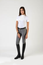 Load image into Gallery viewer, Ladies polo shirt | lady polo shirt | cotton | polo shirt | shirt | model VERONICA | riding polo | lady polo | lady riding shirt | riding shirt | ladies riding shirt | comfort of movement | Makebe | clothing | equestrian | riding | technical material | made in Italy | elegance | white