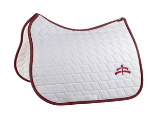 Dressage carded saddle pad with Makebe logo