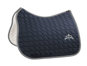 Dressage carded saddle pad with Makebe logo