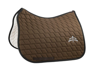 Dressage carded saddle pad with Makebe logo