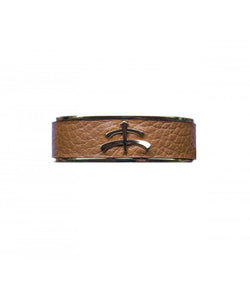 Leather and brass | bangle | Makebe | bracelet | fashion accessories | Made in Italy | riding fashion | calfskin | white | light brown | sandal |