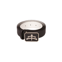 Load image into Gallery viewer, Leather and brass Belt | black leather