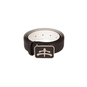 Leather and brass Belt | black leather